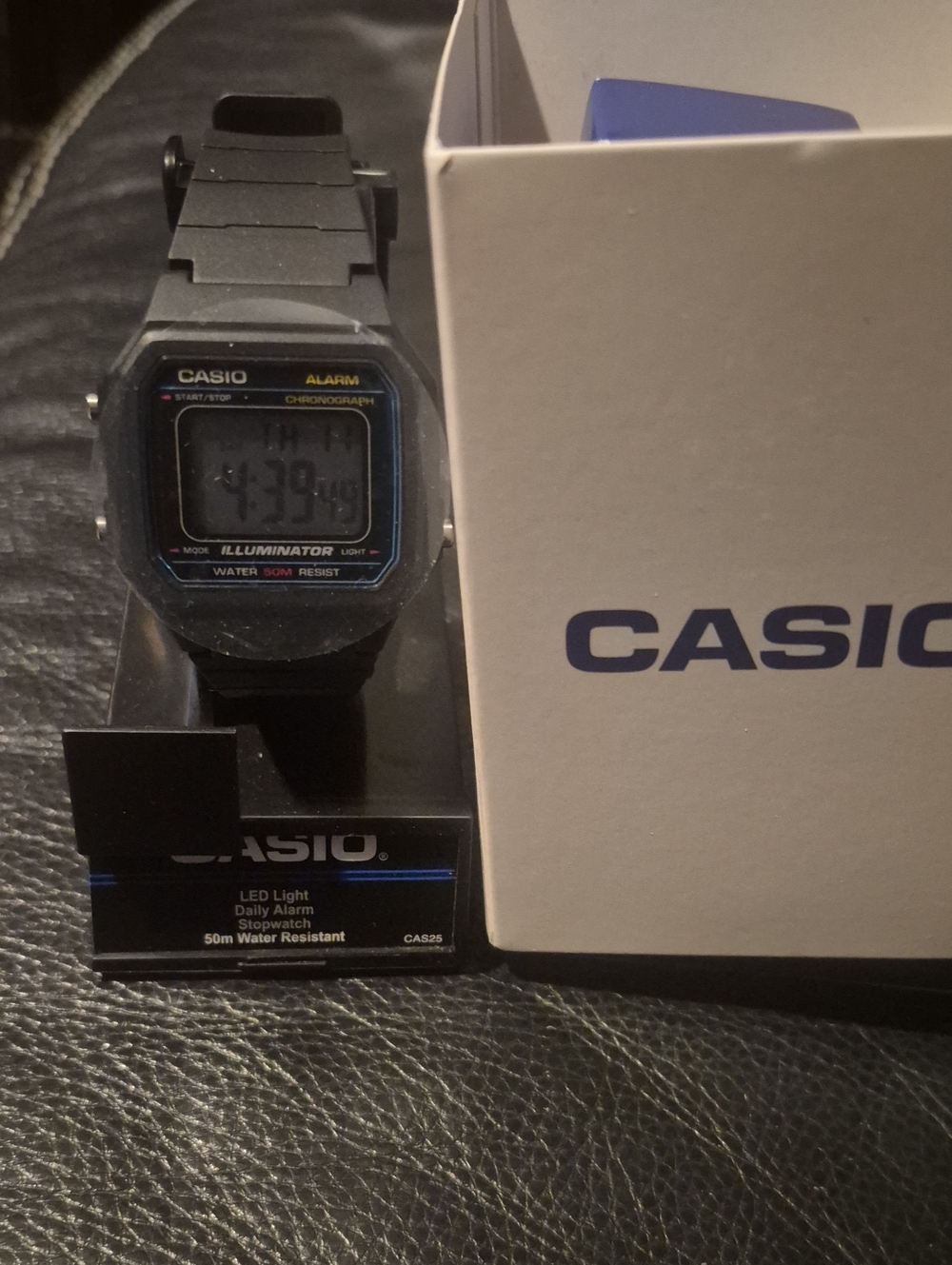 (G-shock) Lil Brother Casio Black Digital Illuminator Watch with Blue Accent BNi